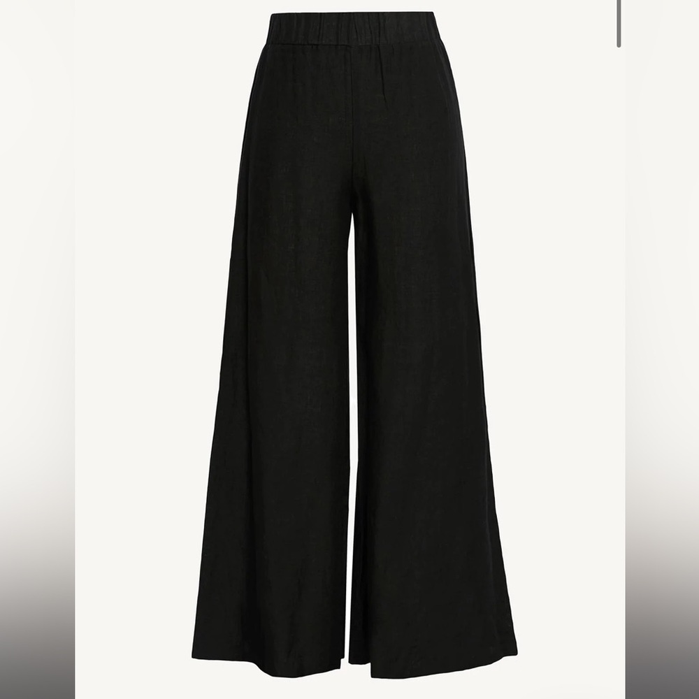 Vitamin A Tallows Linen Wide Leg Pant - Black EcoLinen Sz.L